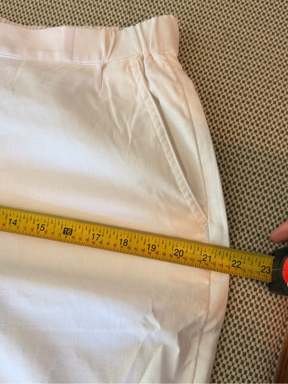 Banana Republic White tapered linen-blend pull on ankle pant Size M #166 - Picture 11 of 14